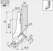 комплект угловой петли петля угловая №09  +45°  с встроенным доводчиком