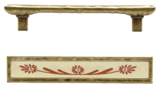 wmn.188.096.aad1 giusti. ручка с керам. вставкой, старая бронза/цветок, 96 мм