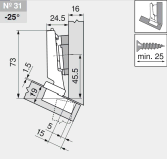 фото петля угловая №31 -25°