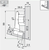 фото петля угловая №13 -15°