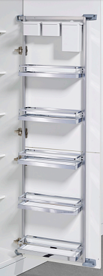 фото тандем сайд 600 мм комплект, рама h1700, арена классик, 5 полок, цвет хром, дно серое, антислип1 уп.