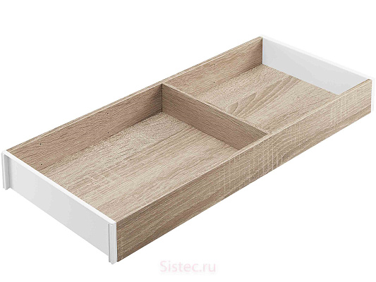 фото ambia-line. лотки, номинальная длина 500 мм, ширина 200 мм, дуб бардолино/белый шелк