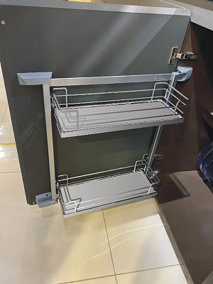 фото тандем сайд 600 мм комплект, рама h800, арена классик, 3 полки, цвет титан, дно серое, антислип 1 уп