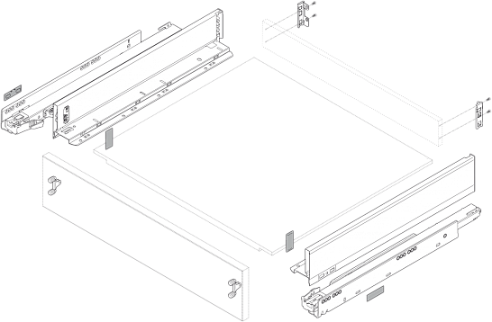 фото legrabox крепление фасада m, expando 2 дюб. (11,5мм), симм.