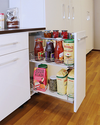 фото комфорт ii 300 мм,комплект,левый(напр.справа)2 полки+ полка/специй,арена класси, цвет хром,дно серый