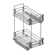 бутылочница квадро 300 мм с направляющими hettich actro, хром (гальваника), (1321)