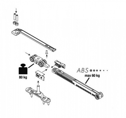 набор аксессуаров для дверей c abs до 60 кг