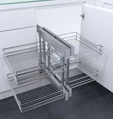 фото vs  волшебный угол cor flex, классик хром, расп.фасад,шир.фасада 600 мм