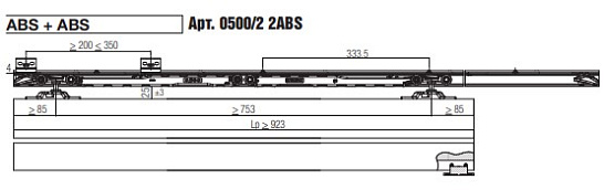 система до 50 кг c abs на закрытие/открытие от 923 мм