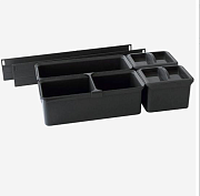 юбокс набор№3, диспенса джуниор 300 мм, 2х 1л., 2х 2.1 л., 1хдел-ль, 2хкрышки, антарцит/антрацит емк