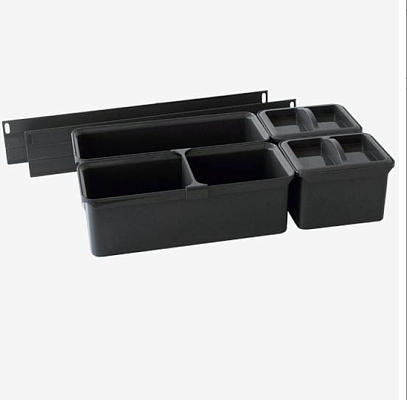 фото юбокс набор№3, диспенса джуниор 300 мм, 2х 1л., 2х 2.1 л., 1хдел-ль, 2хкрышки, антарцит/антрацит емк