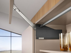 вертикальный подъемный механизм blum aventos hl top3 (390-540мм, 2,0-12,25кг) (l25, l38) заглушки тёмно-серого цвета