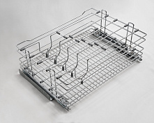 корзина выкатная для хранения сковородок и крышек в нижнюю базу 800 на направляющих blum, хром (6100