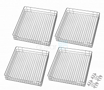 комплект корзин волшебного уголка cor flex классик, глубина 480 мм, ширина фасада 450 мм, хром