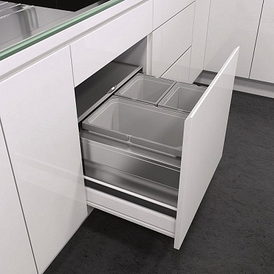 фото выдвижная система сортировки vs envi flex (экофлекслайнер), ширина корпуса 600 мм, три ведра