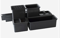 юбокс набор№1, диспенса джуниор 300 мм, 2х 1л, 1х 2,1л., 2х 2л., 2хкрышки, дел/ножей, антра/антр емк