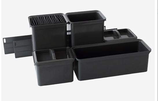 фото юбокс набор№1, диспенса джуниор 300 мм, 2х 1л, 1х 2,1л., 2х 2л., 2хкрышки, дел/ножей, антра/антр емк