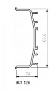 901126 профиль для фасадов без ручек (63,6х24 мм), анодированный алюминий, 6 м.
