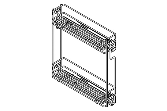 корзина 2-х уровневая в базу 150 мм, h=510 мм, правая (без направляющих)