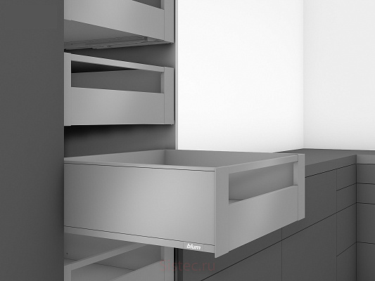 фото внутренний legrabox pure c,высокий, панель с релингом, 450 мм,серый орион 