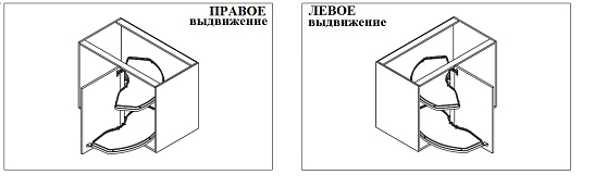 фото vauth-sagel волшебный угол классик,расп.фасад,шир.фасада 400-450 мм, выдвижение - левое