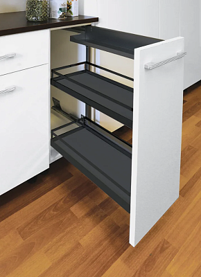 фото комфорт ii 400 мм, комплект, левый(направ.справа), 2 полки+ полка/специй, арена стиль, цвет антрацит