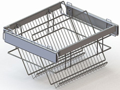 полка выдвижная для обуви (730-870) хром,направляющие шариковые в комплекте (код 323)