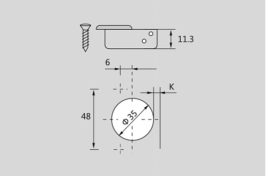 фото петля 110° dtc pivot star snap-on полунакладная с доводчиком 48мм (0015284)