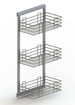 корзина выдвижная на рамке 3-х уровневая, хром (код 532)