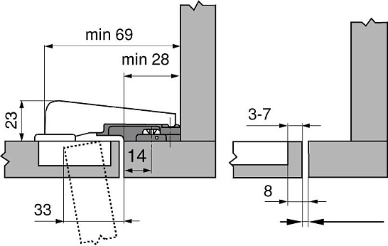 фото петля modul под ф/панель, 95°