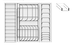 сушка выдвижная ф125, дайнинг агент 600 мм;цвет титан,крепл.к фасаду,1 посуда бол+1 посуда мал+1 реш