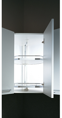 фото твистер, h.659-769 мм, комплект арена классик, 2 полки + рама + крепеж, цвет хром, дно серое, 1 уп