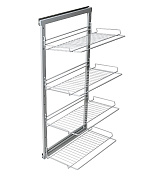 обувница выдвижная на рамке 4-х уровневая, хром (код 638)