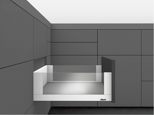 фото legrabox free c, высокий, 450 мм, белый шелк