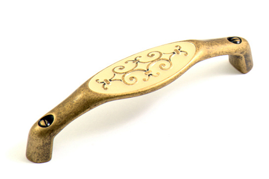 фото 15134z12800.l09 marella ручка-скоба 134,бронза флоренция,эмаль беж,128мм (распродажа)