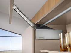 вертикальный подъемный механизм blum aventos hl top2 (340-389мм, 1,75-10,0кг) (l22, l35) заглушки светло-серого цвета