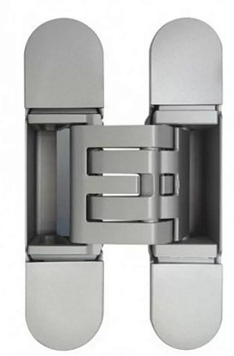 фото скрытая ассиметричная петля для двери толщиной от 38 мм, цвет матовый хром