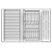 сушка выдвижная ф134, дайнинг агент 800 мм;цвет титан,крепл.к фасаду,1 посуда бол+1 стол.приб+1 реш