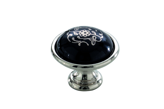 фото 24316p035bs.32  ручка-кнопка new dèco, глянцевый никель, d35