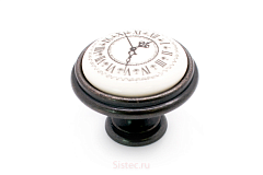 p77.01.q2.b1g giusti. ручка-кнопка с фарфоровой вставкой "часы"