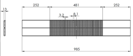 радиусный элемент (универсальный), h=100, белый глянец