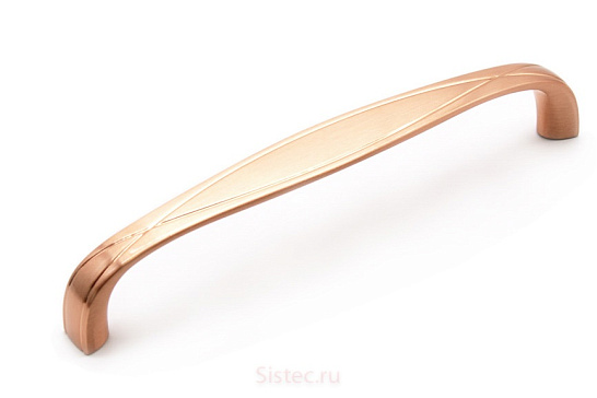 фото ur43-ge018 gamet ручка-скоба serpente, крацованная медь, 128 мм