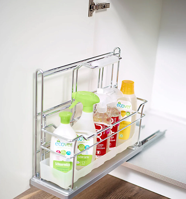 фото контейнер "портеро" для хозпренадлежностей с одной емкостью, 160x468x395мм, цвет хром (0051510005)