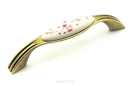 фото ручка up17-0096-g00ab-mlk-17 bello полир.бронза/молочный  фарфор, 96мм, gamet (распродажа)