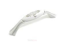 m75.00.g3.t4g giusti. ручка-скоба, белая эмаль, патинирование серебром, фарфор, 96 мм
