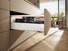 merivobox высота e с релингом, высокий, 350 мм, белый шелк