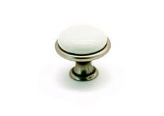 gp19-ga011-wht-0 gamet. ручка-кнопка пат. никель/белый фарфор