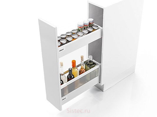 фото бутылочница 200, 450, 2 х tandembox antaro, m + вставка, d, белый шелк