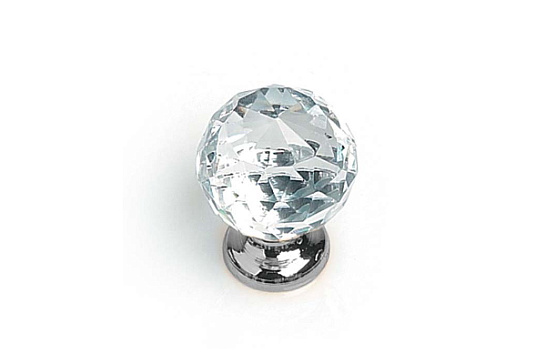 фото 22012.00.38s metakor. ручка-кнопка, стекло ( гранка ), хром, d30 мм 