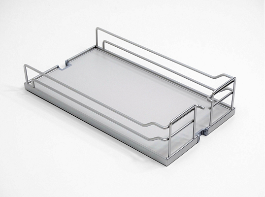 фото полка 300 мм, диспенса 90°, арена классик, цвет титан, дно серое, антислип; pu:2 